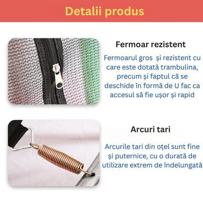 Trambulina pentru Copii 3-7 Ani LUDIRO, Plasa de Siguranta, Diametru 140 Cm, Inaltime 125 Cm, Joaca Distractiva pentru Interior si Exterior, Roz - LUDIRO
