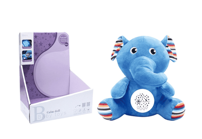 Jucarie de Plus, Elefant, Efecte de Proiectie, Lumini si Sunete pentru Bebelusi, Diferite Functii, 29 Cm, + 0 Luni - LUDIRO