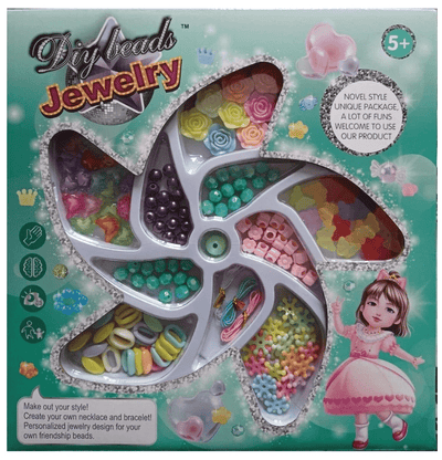 Set pentru Artizanat, Bratari cu Margele, Spirala, Verde, 24x3x25 cm, + 5 Ani - LUDIRO