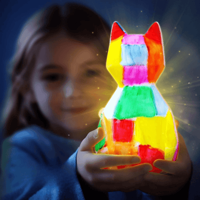 Lampa de Pictat in Forma de Pisica, Kit Creativ Complet pentru Copii, Activitate Educativa - LUDIRO