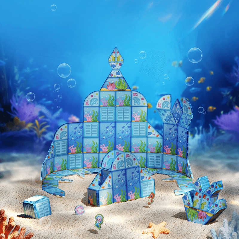 Set Magnetic Educativ Ocean, 108 Piese cu Tematica Marina, Creativitate si Invatare prin Joaca - LUDIRO