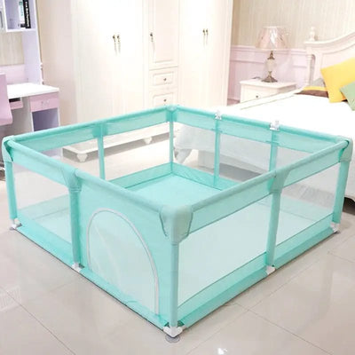 Tarc de Joaca pentru Copii, 1-5 Ani, 180x150x66 Cm, Spatiu Sigur si Generos, Cu Plasa Moale, Protectie la Colturi si Structura Stabila, Ideal pentru Interior si Exterior, Usor de Asamblat, Verde - LUDIRO