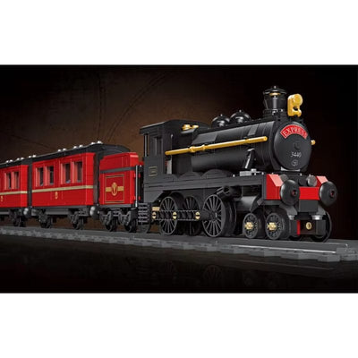 Set de Construit Tren cu Aburi, 789 Piese Reproducere Detaliata a Locomotivei GWR Express 3440, Model de Colectie Cu 3 Vagoane si Sina Inclusa, 78 Cm Lungime, Design Realist pentru Pasionati - LUDIRO