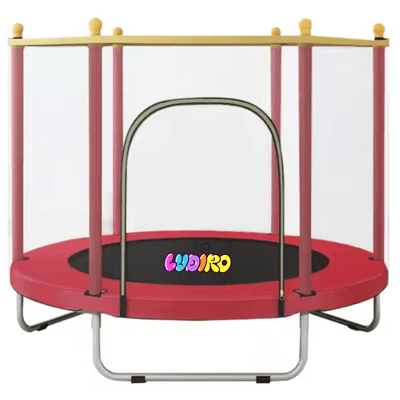 Resigilat - Trambulina pentru Copii 3-7 Ani LUDIRO, Plasa de Siguranta, Diametru 140 Cm, Inaltime 125 Cm, Joaca Distractiva pentru Interior si Exterior, Rosu - LUDIRO