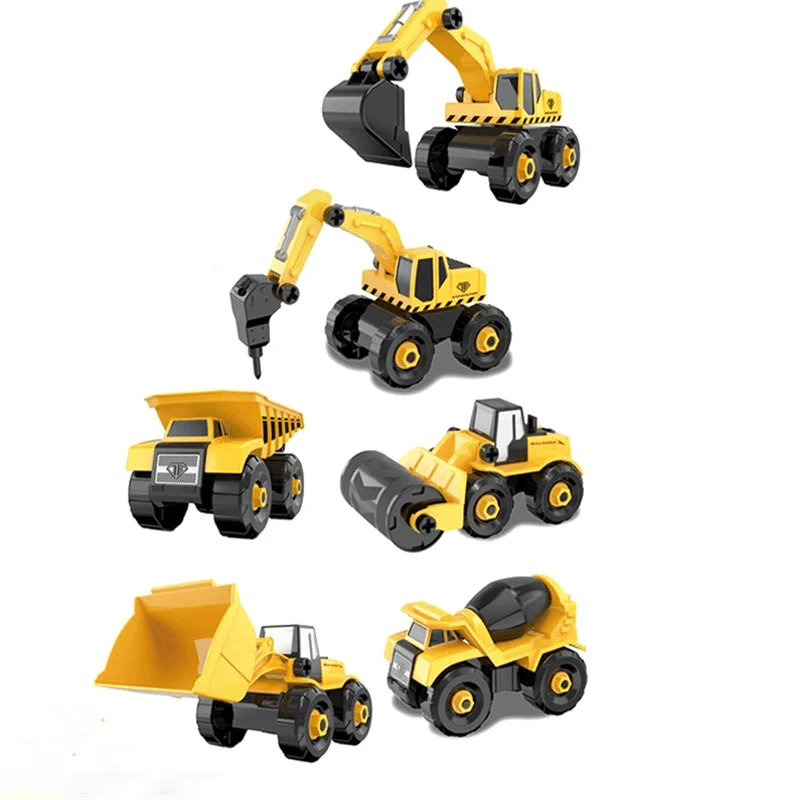 Utilaje Constructii pentru Copii 6 in 1 Ludiro, 104 Piese DIY cu Surubelnita - LUDIRO