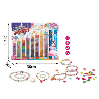 Set pentru Artizanat, Bratari cu Margele Creioane, 30x4x24 cm, 10 TIpuri de Piese, + 5 Ani - LUDIRO