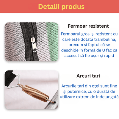 Resigilat - Trambulina pentru Copii 3-7 Ani LUDIRO, Plasa de Siguranta, Diametru 140 Cm, Inaltime 125 Cm, Joaca Distractiva pentru Interior si Exterior, Roz - LUDIRO