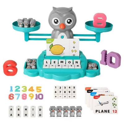 Resigilat - Jucarie Educativa pentru Matematica STEM, Balanta Bufnita, Invata Numerele prin Joc, + 3 Ani - LUDIRO