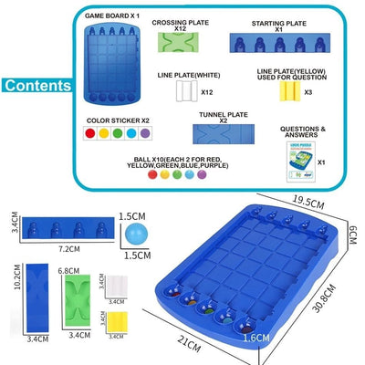 Joc Puzzle Labirint Inteligent cu Bile, 60 de Moduri de Joc Posibile, 43 Piese, 30.8x21x19.5x6 Cm, + 3 Ani - LUDIRO