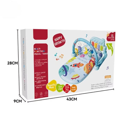 Resigilat - Centru de Activitati pentru Bebelusi cu Modele Simpatice, 75x56x43 Cm, Covoras Interactiv 5 in 1 cu Pian, Jucarii Detasabile, Sunete Muzicale, Lumina Delicata si Design Educational, Stimulare Cognitiva, + 0 Luni, Utility One - LUDIRO