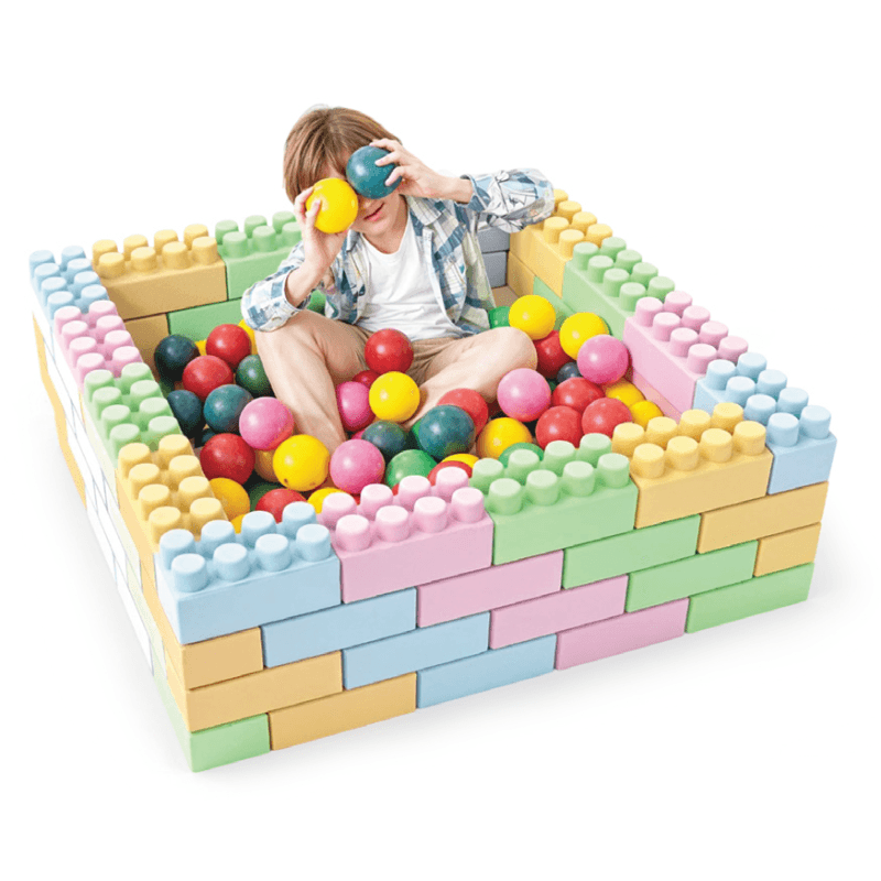 Set 48 Cuburi XXL de Constructie Ludiro, Plastic ABS Non-toxic, Dezvoltare Creativa si Motrica pentru Copii, 18 luni+ - LUDIRO
