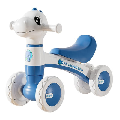 Resigilat - Bicicleta Dinozaur cu 4 Roti fara Pedale pentru Copii, Cu Structura Stabila, Functie cu Muzica si Lumini Interactive, 80 x 58 x 51 Cm, Albastru, Utility One - LUDIRO