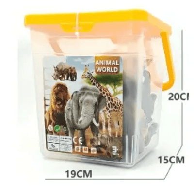 Set Educativ LUDIRO cu 23 de Animale Salbatice si Copac, Figurine Realiste pentru Copii, cu Dimensiuni Variate si Cutie de Depozitare, Invatare prin Joaca Activa - LUDIRO