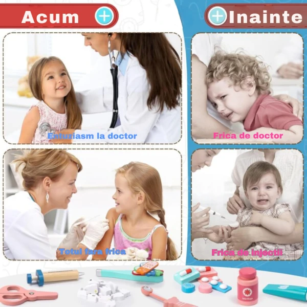 Set Doctor Dentist cu Placa de Suport Magnetică, Roz, 30 Piese, 3+ Ani - LUDIRO