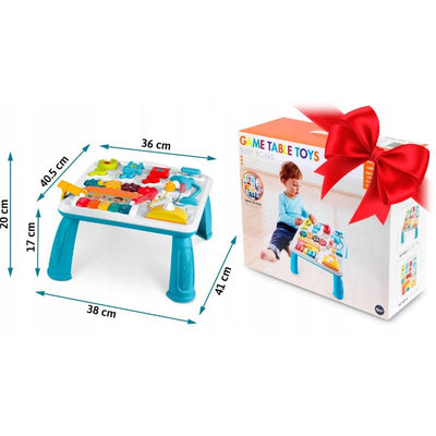 Masuta Educativa cu Activitati Montessori 2 in 1, Jucarie Muzicala, Lampa LED, Prajitor de Paine, Pian, Numere, Culori si Forme, Elemente Mobile, Volum Reglabil, + 1 An - LUDIRO