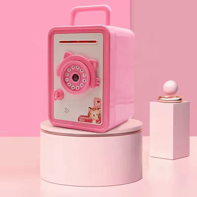 Jucarie Interactiva Pusculita Digitala, Depunere Automata, Deschidere cu Parola sau Recunoastere Faciala, Muzica Si Lumini Interactive, Pisicuta Roz, + 3 Ani, Utility One - LUDIRO