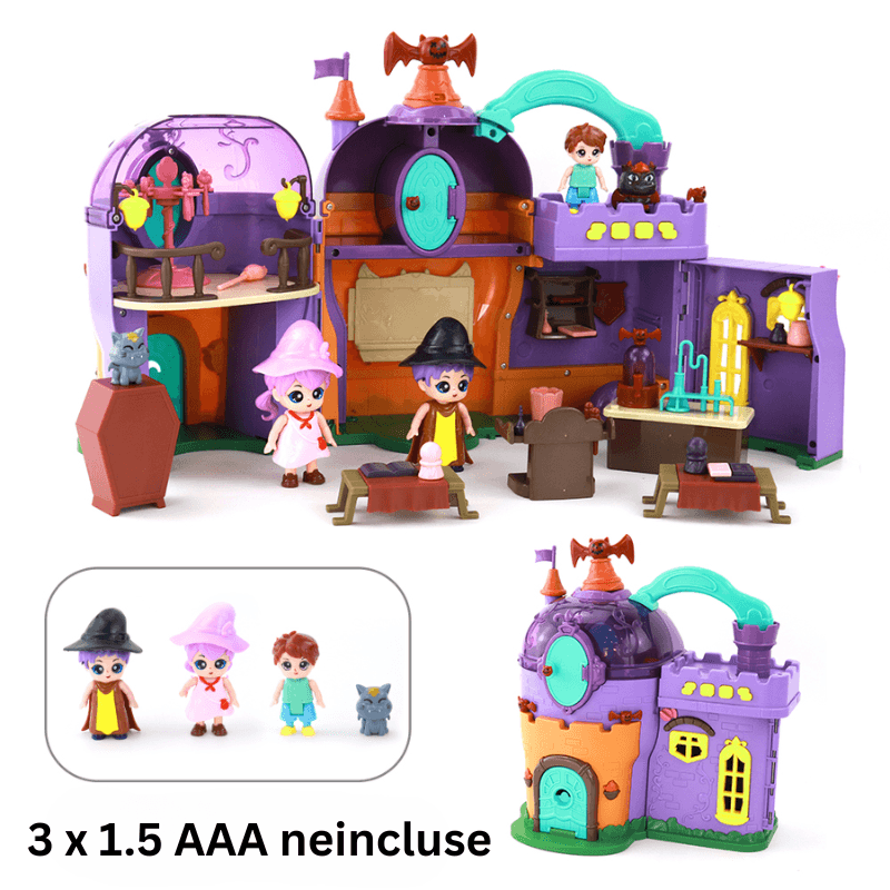 Castel interactiv cu sunete, Ludiro, Academia Vrajitorilor, 3 figurine, 25, 5x16, 5x24, 3cm - LUDIRO