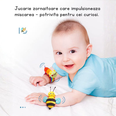 Set 4 jucării zornăitoare pentru mâini și picioare bebeluși 0-12 luni, senzoriale - LUDIRO
