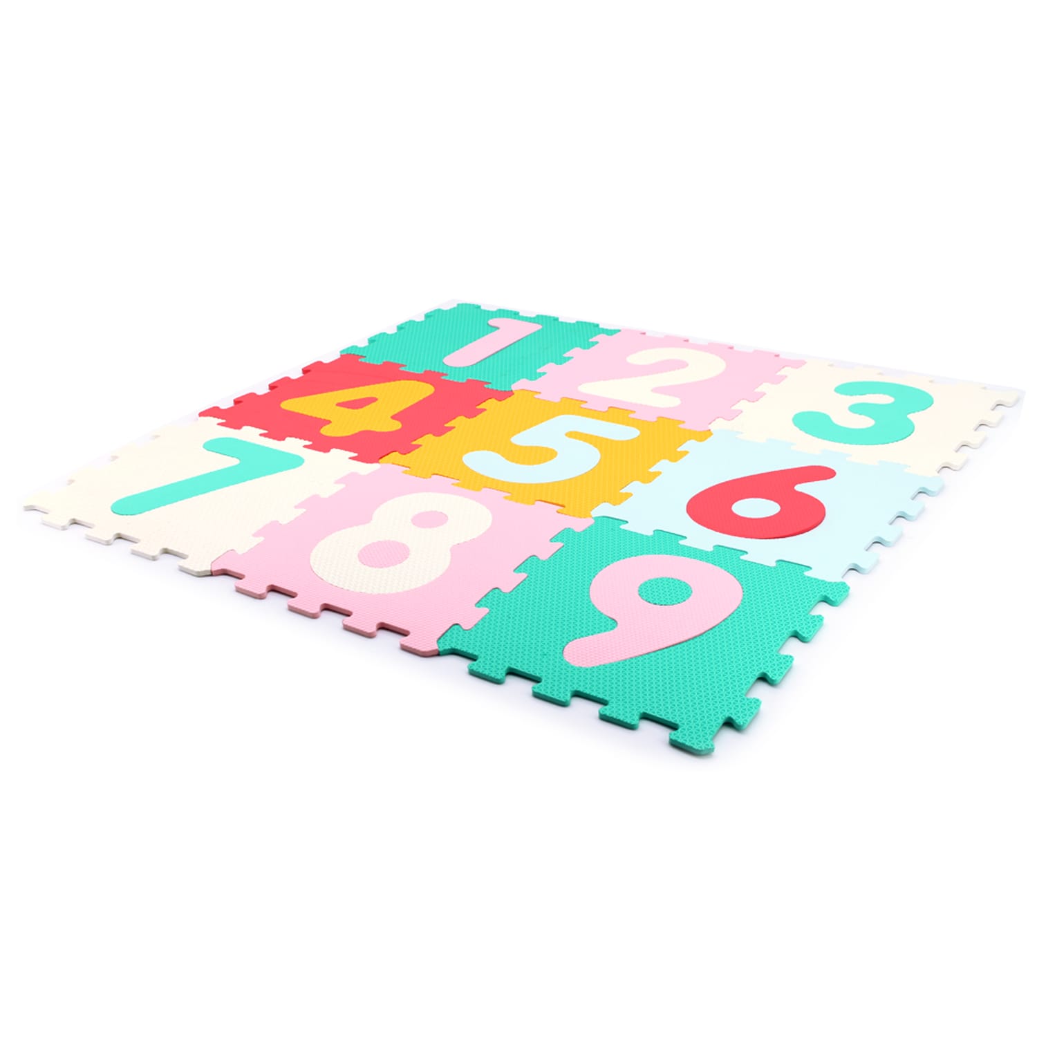 Covor Puzzle Copii LUDIRO cu Cifre Mix 9 Piese, Saltea Joaca din Spuma EVA, Antiderapanta - LUDIRO