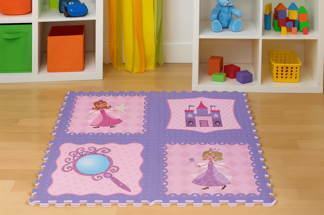 Covor Puzzle LUDIRO 4 Piese 48.6x48.6 Cm, Spuma EVA, Protectie, Versatilitate si Siguranta - LUDIRO