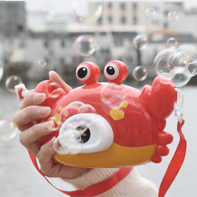 Jucarie Interactiva de Facut Baloane de Sapun, Aparat Foto cu Lumini si Sunete, Crab, Rosu Portocaliu, 16x11x7.5 cm, + 3 Ani - LUDIRO