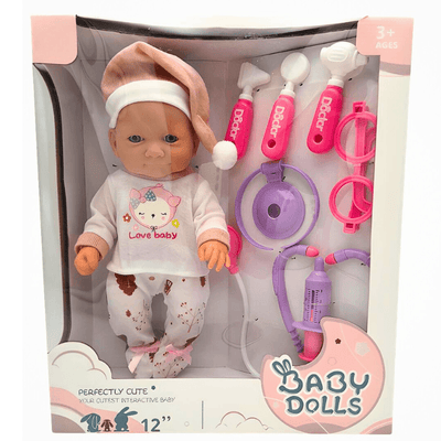 Papusa Bebelus 30 Cm cu Set Medical Doctor Ludiro, 7 Accesorii, Joc de Rol Educativ pentru Copii 3+ Ani - LUDIRO