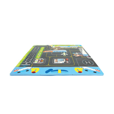 Covor Puzzle din Spuma EVA pentru Copii Ludiro, Set 9 Piese Educationale cu Aeroport, Avion 3D de Asamblat - LUDIRO