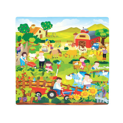 Covor Puzzle din Spuma EVA pentru Copii Ludiro, Set 9 Piese Educationale cu Viata la Ferma - LUDIRO