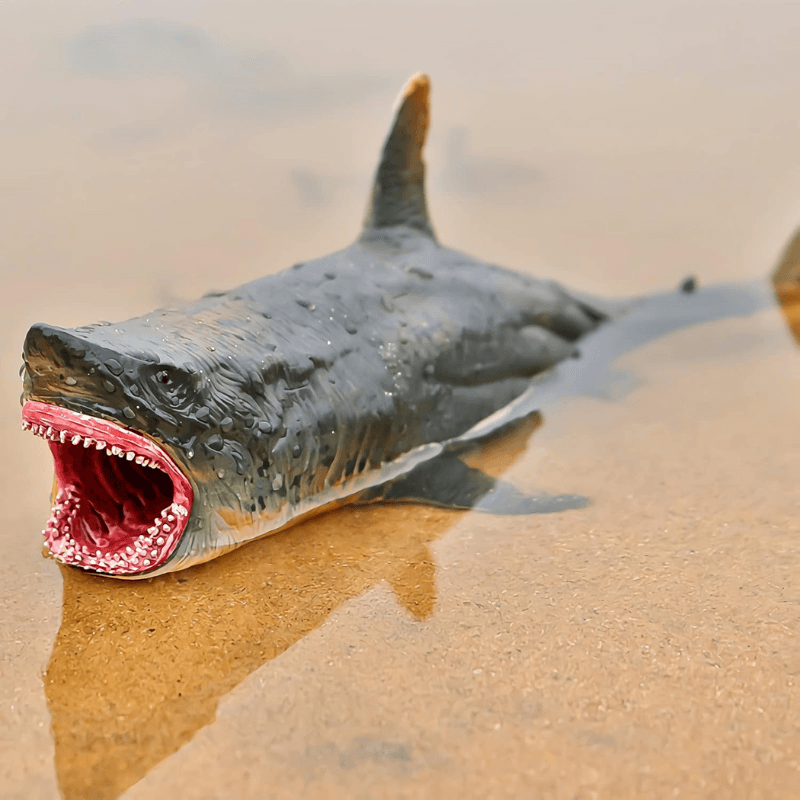 Figurina Rechin Megalodon Realista LUDIRO, Jucarie Educativa XXL pentru Copii, 25.5 cm - LUDIRO