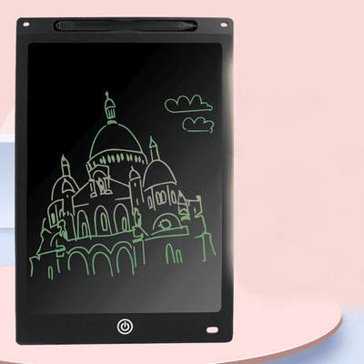 Tableta LCD pentru Scris si Desenat, Diagonala 12 Inch, Scris Multicolor, Functie Blocare Ecran, Impermeabila, Colturi Rotunjite, 28.6x19x0.5 Cm, Negru, + 3 Ani - LUDIRO