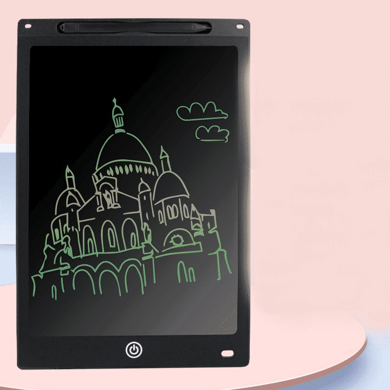 Tableta LCD pentru Scris si Desenat, Diagonala 12 Inch, Scris Multicolor, Functie Blocare Ecran, Impermeabila, Colturi Rotunjite, 28.6x19x0.5 Cm, Negru, + 3 Ani - LUDIRO