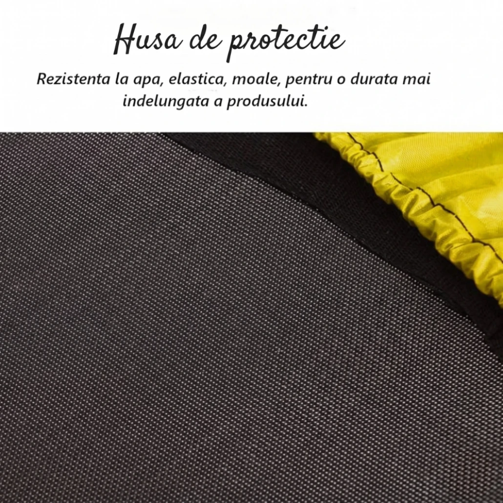 Trambulina pentru Copii 140 Cm cu Plasă de Protecție, Interior și Exterior, 1–6 ani, Montaj cu Buton de Blocare, Certificare de Siguranta, Galben - LUDIRO