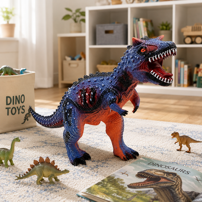 Dinozaur Carnotaurus Gigant LUDIRO din Cauciuc Moale, cu Sunete, Aspect Realist, 73 cm - LUDIRO