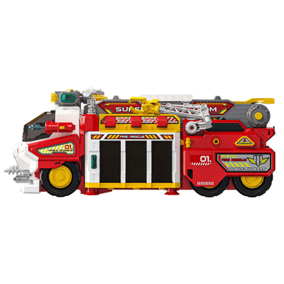 Camion de Pompieri Multifuncțional cu 3 Mașinuțe, Jucărie STEM Interactivă și Educativă LUDIRO - LUDIRO