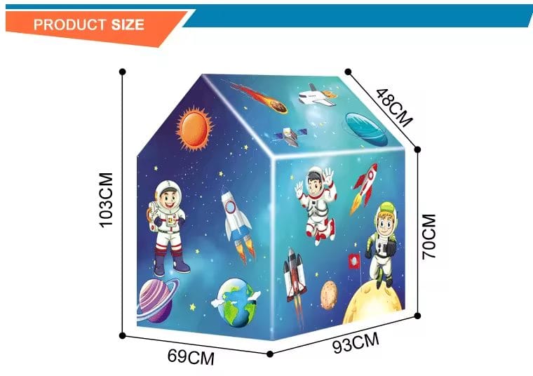 Cort de Joaca pentru Copii cu Tematica Spatiala, Dimensiuni 103x93x69 Cm, Usor de Asamblat, Ideal pentru Aventurile Interstelare ale Copiilor, + 3 Ani - LUDIRO