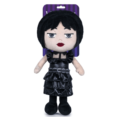 Păpușă de Plus Wednesday Addams 25 Cm – Jucărie Moale, Originală Giochi Preziosi, Cadoul Perfect pentru Copii - LUDIRO