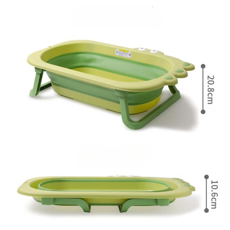 Cadita Pliabila pentru Copii, Design Dinozaur, Sigura si cu Dimenisuni Generoase, 80x49 Cm, Material Ecologic, Sistem Anti Alunecare, Usor de depozitat, Ideala pentru Baie - LUDIRO