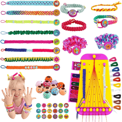 Set Creativ Bratarile Prieteniei 2 in 1 cu Razboi de Tesut, Margele, Fire si Accesorii Colorate, Ludiro, +6 Ani - LUDIRO