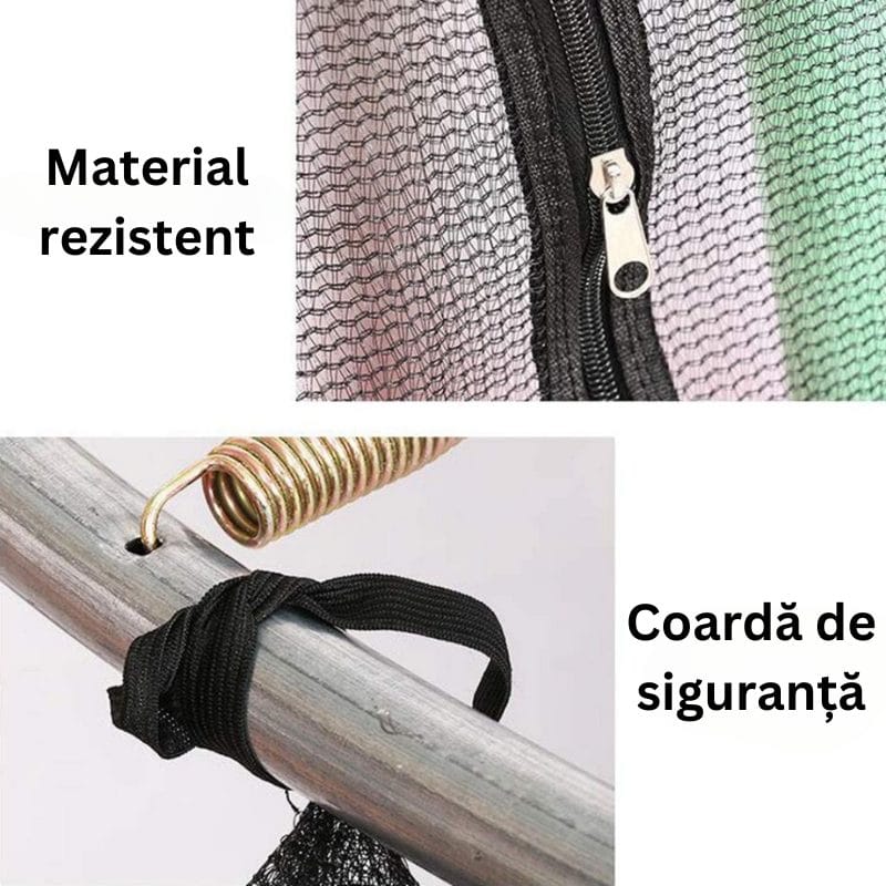 Trambulina pentru Copii pentru Interior si Exterior, 122x140 Cm, Greutate suportata 200 kg, Cu Plasa de Protectie, Rezistenta Ploaie si Raze UV, +3 Ani - LUDIRO