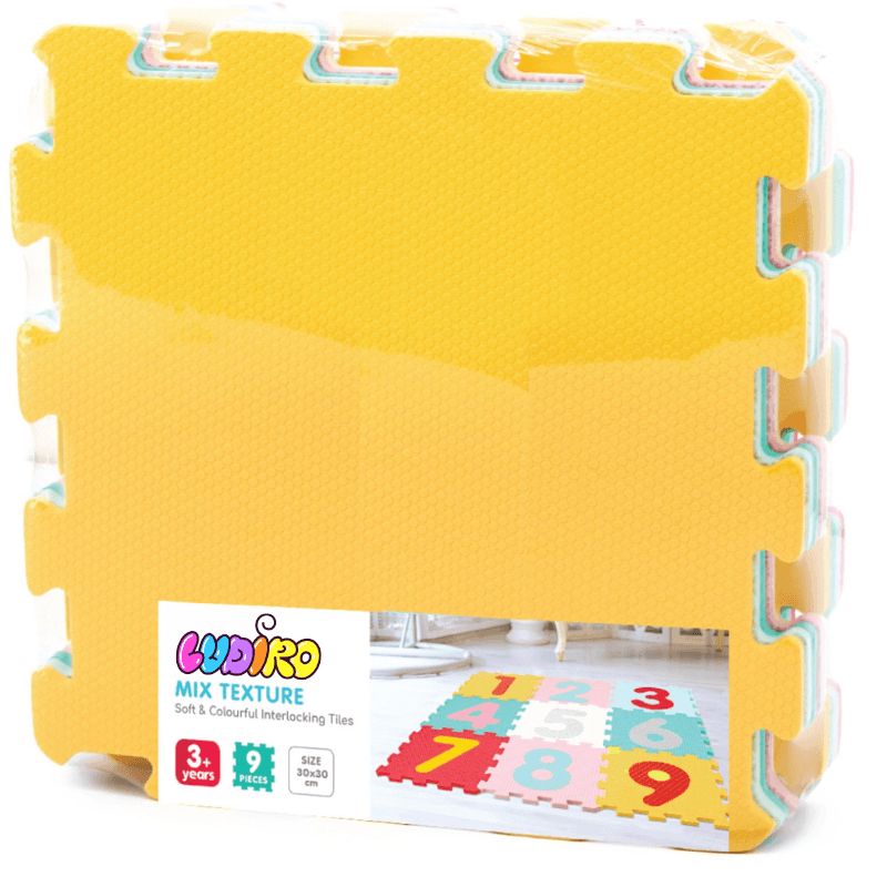 Covor Puzzle copii LUDIRO Mix 9 Piese, Saltea Joaca din Spuma EVA, Antiderapanta - LUDIRO