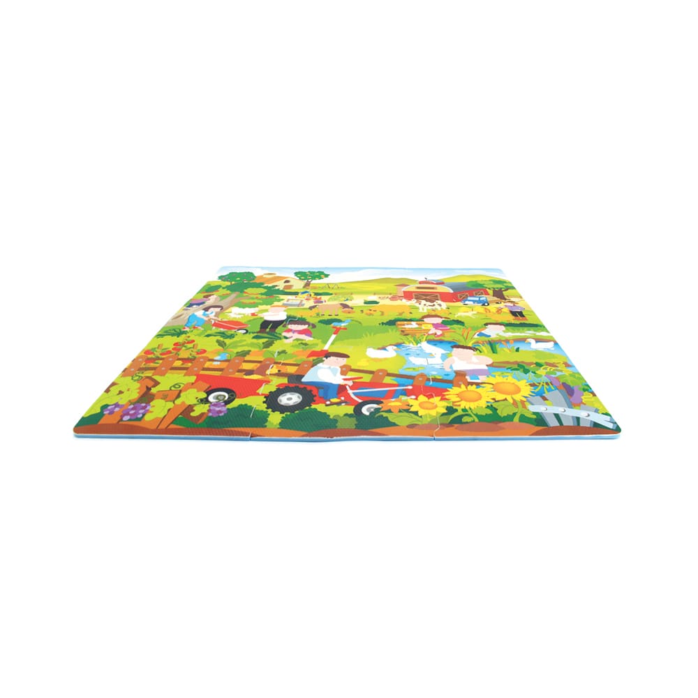 Covor Puzzle din Spuma EVA pentru Copii Ludiro, Set 9 Piese Educationale cu Viata la Ferma - LUDIRO