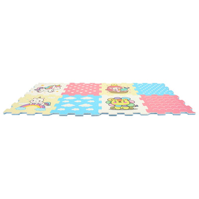 Covor Puzzle copii LUDIRO, 8 Piese Unicorni 30x30 Cm, Saltea Joaca din Spuma EVA Antiderapanta - LUDIRO
