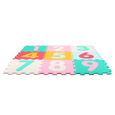 Resigilat - Covor Puzzle Copii cu Cifre Mix 9 Piese, Saltea Joaca din Spuma EVA, Antiderapanta - LUDIRO