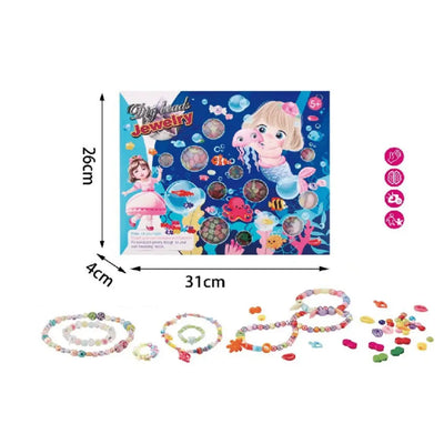 Set pentru Artizanat, Bratari cu Margele, Relief Ocean, Albastru, 31x4x26 cm, + 5 Ani - LUDIRO