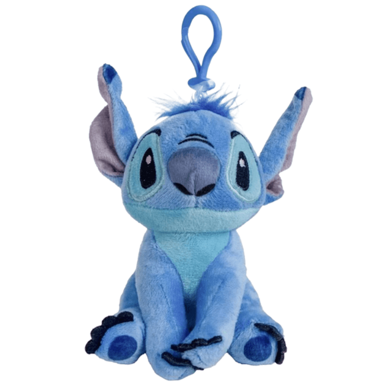 Set 2 Plusuri Disney Stitch &amp; Angel cu Agatatoare, Brelocuri Moi pentru Ghiozdan si Joaca, 10 Cm+ - LUDIRO