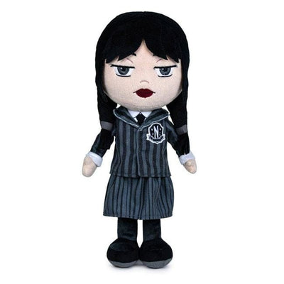 Păpușă de Plus Wednesday Addams 25 cm – Jucărie Moale, Originală Giochi Preziosi, Cadoul Perfect pentru Copii - LUDIRO