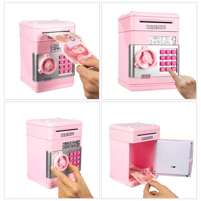 Pușculiță ATM LUDIRO cu Lumini și Sunete, Economisește Ușor, Roz - LUDIRO