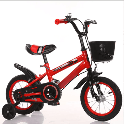 Bicicleta pentru Copii Ludiro 16 Inch, Diametru Roti 40 Cm, cu Frane Fata-Spate, Roti Ajutatoare, Cauciucuri Anti-Alunecare si Cadru din Otel, Ideala pentru Copii de 5-7 Ani, Rosu - LUDIRO