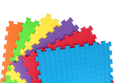 Resigilat - Covor Puzzle Senzorial cu 6 Texturi Diferite, 60x60 cm, Spuma EVA 12 mm, Joaca Tactila, Antiderapant - LUDIRO