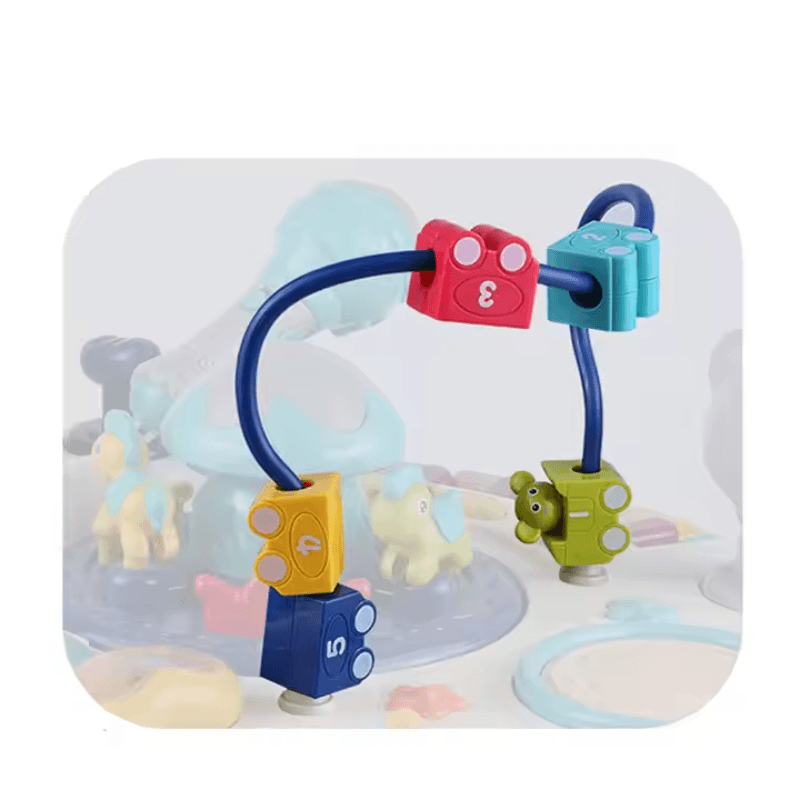 Masuta Educativa Interactiva 10 in 1 LUDIRO, Activitati Muzicale, Pian si Toba, Turcoaz - LUDIRO